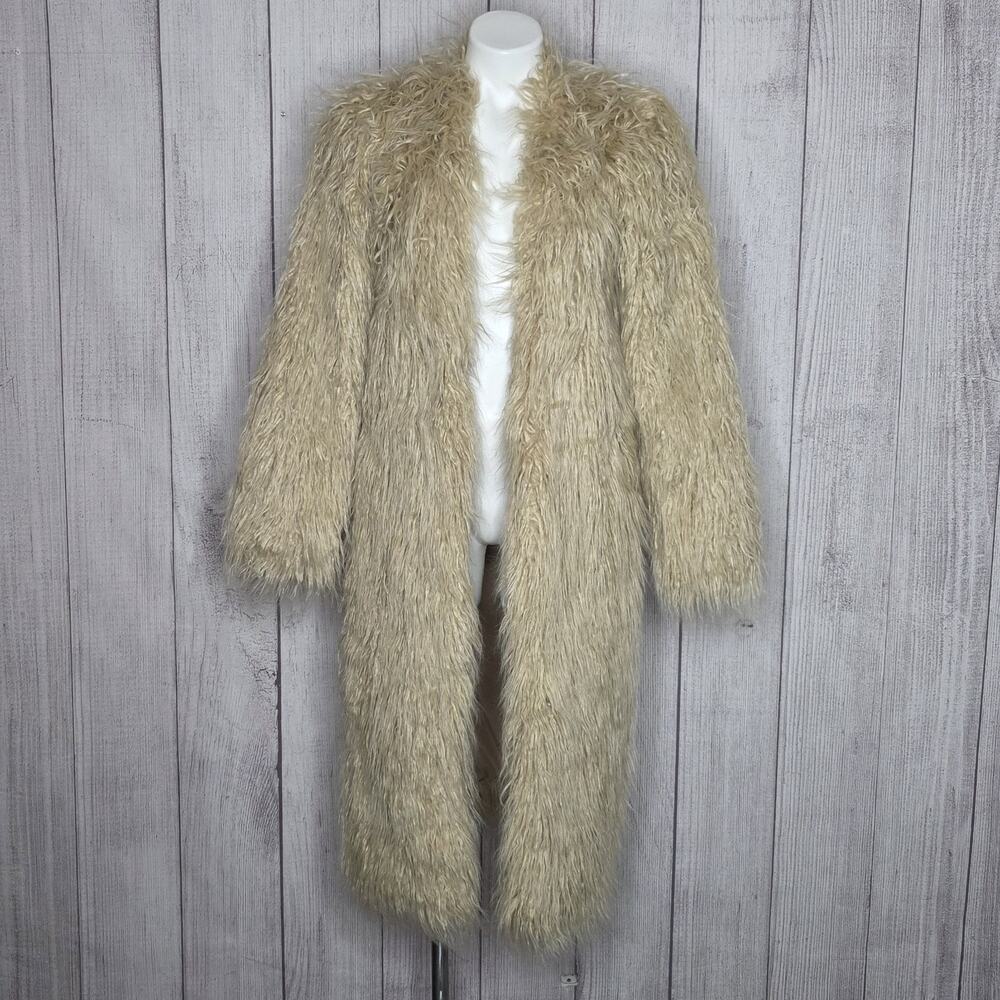 House of Harlow 1960 X Revolve Marisa Natural Shaggy Faux Fur Maxi Coat, Small